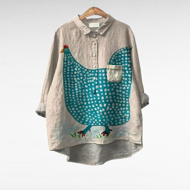 Céline | Elegante Blusa de Verano en Lino