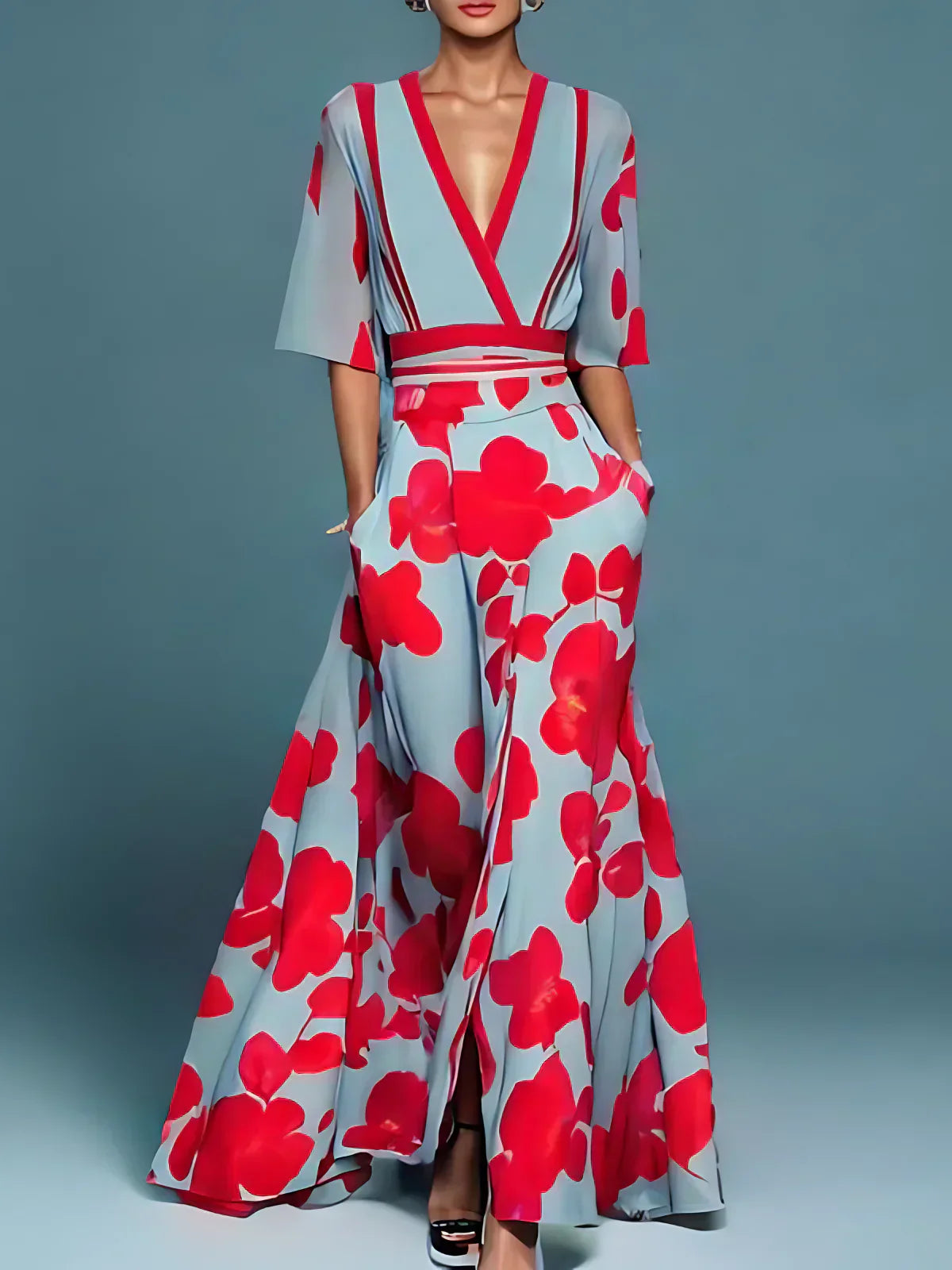 Evie - Abito Elegante con Motivo Floreale