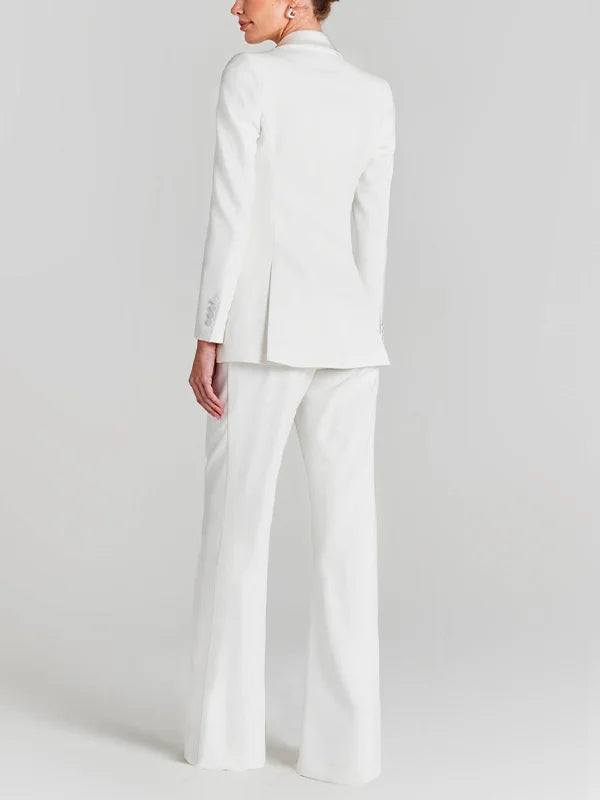 Sofía | Blazer Bianco a Un Bottone con Collo Plissettato