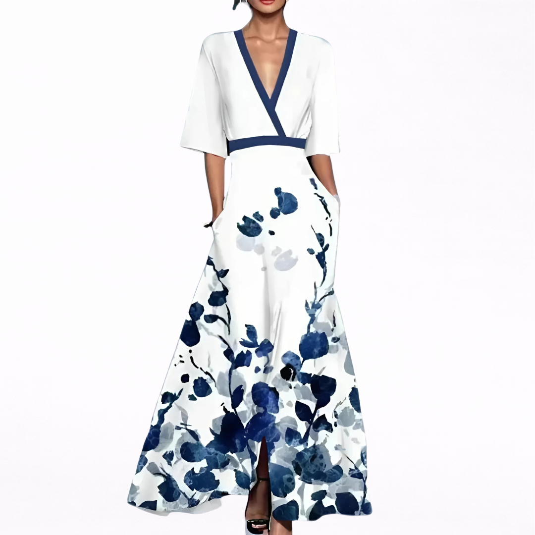 Valentina | Elegante Vestito Maxi con Scollatura Profonda