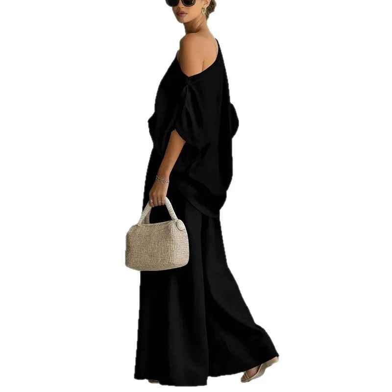 Lisa | Top Morbido Off-Shoulder e Set di Pantaloni Tapered