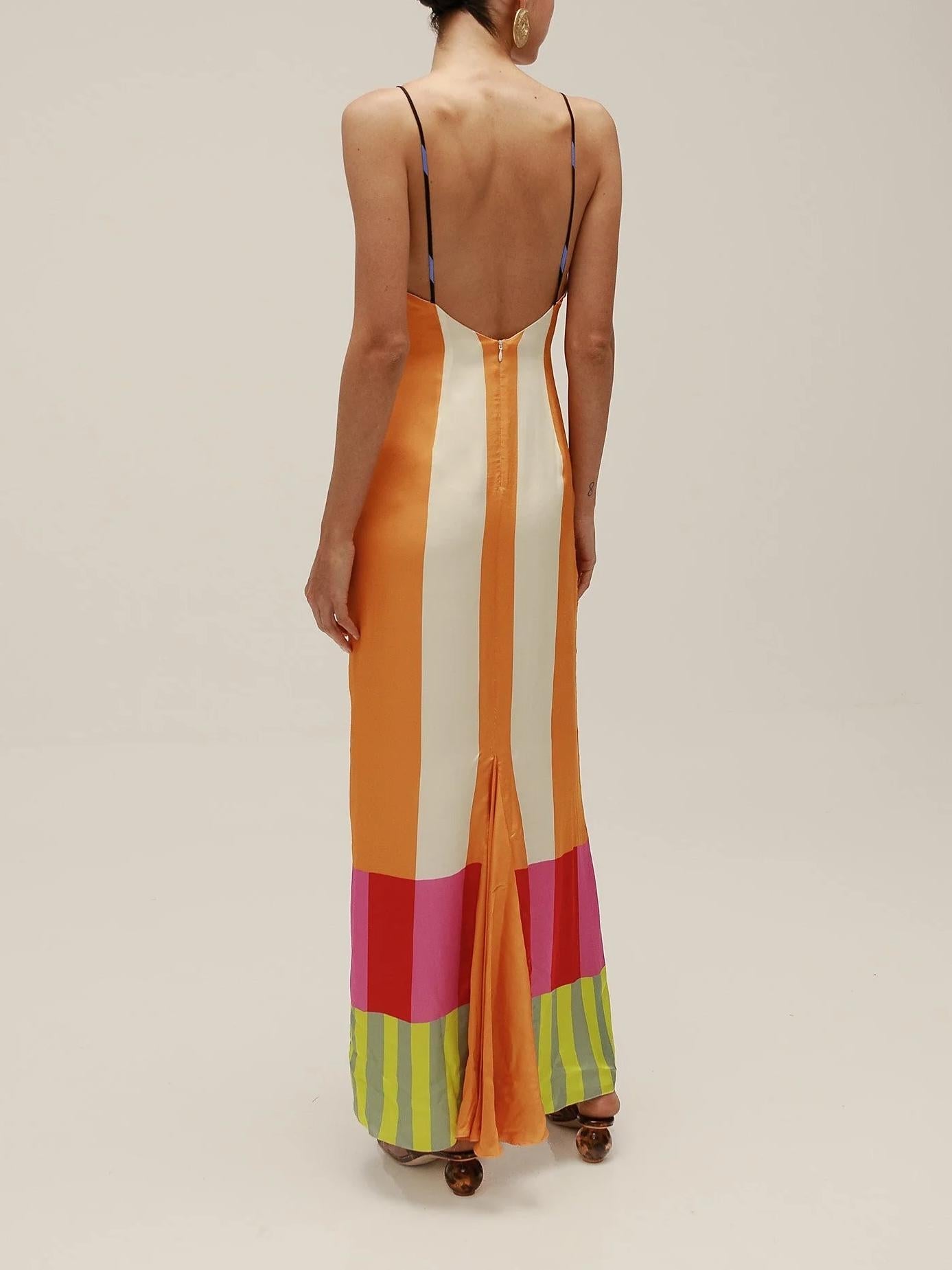 Paloma | Vestido largo de rayas de colores