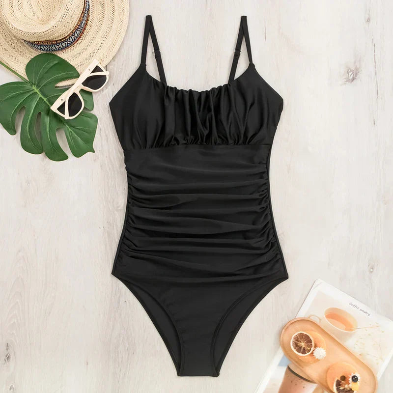 Leona | Il tuo elegante monokini con controllo della pancia in nero