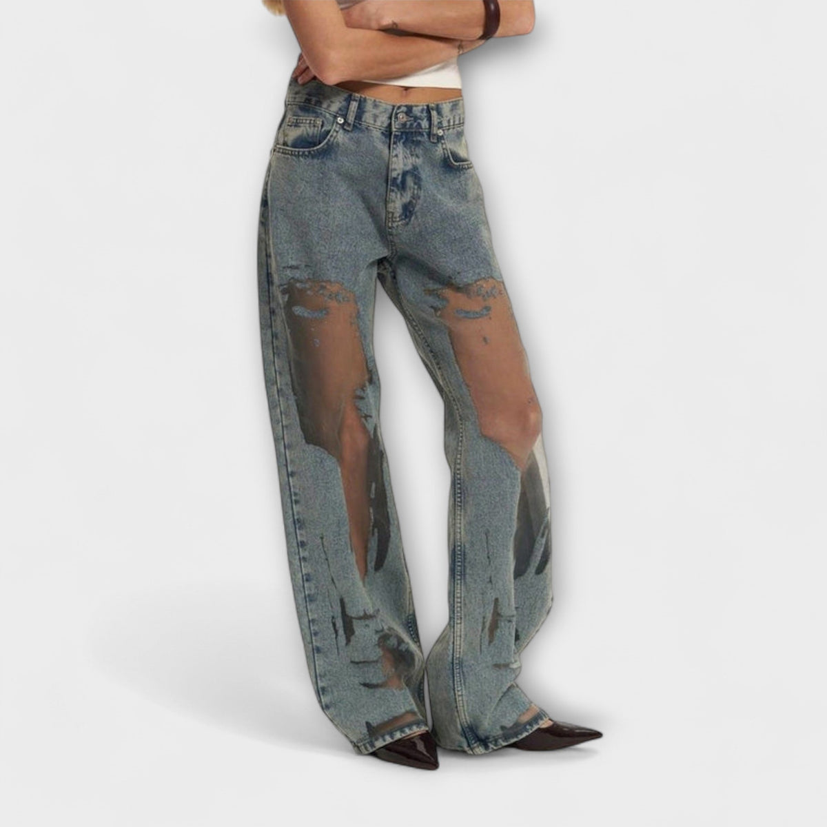 Rayne - Jeans in Transparentem Denim Blau Trixie