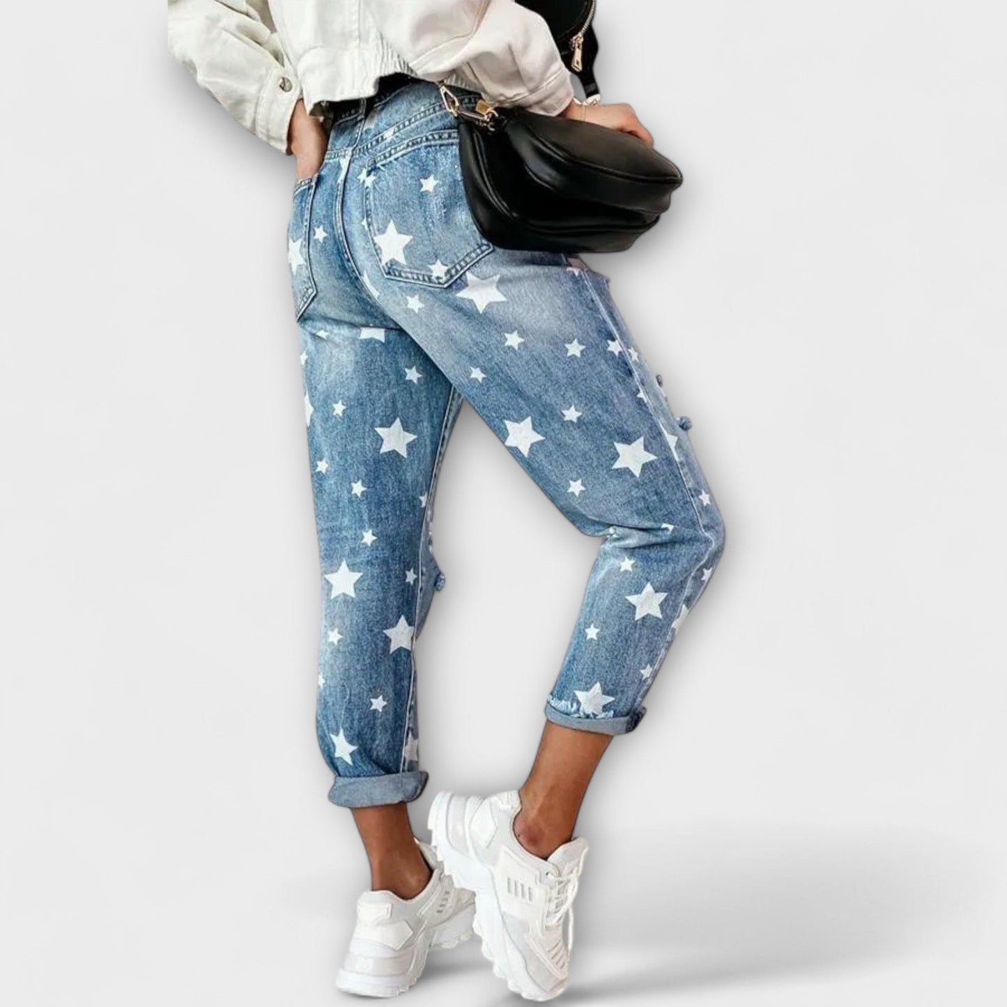 Estari – Jeans relajados con estampado de estrellas