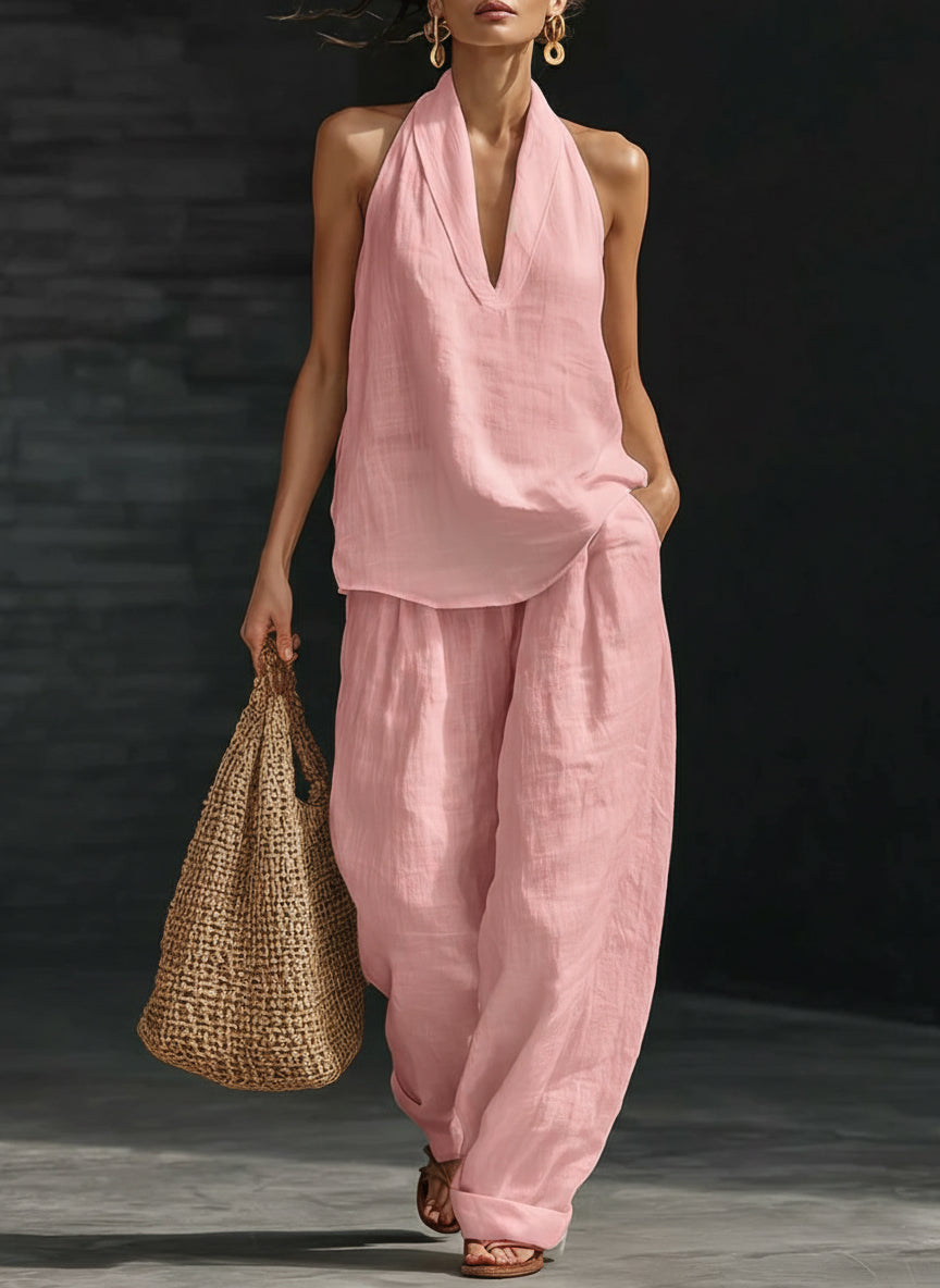 Set Minimalista in Lino a Due Pezzi