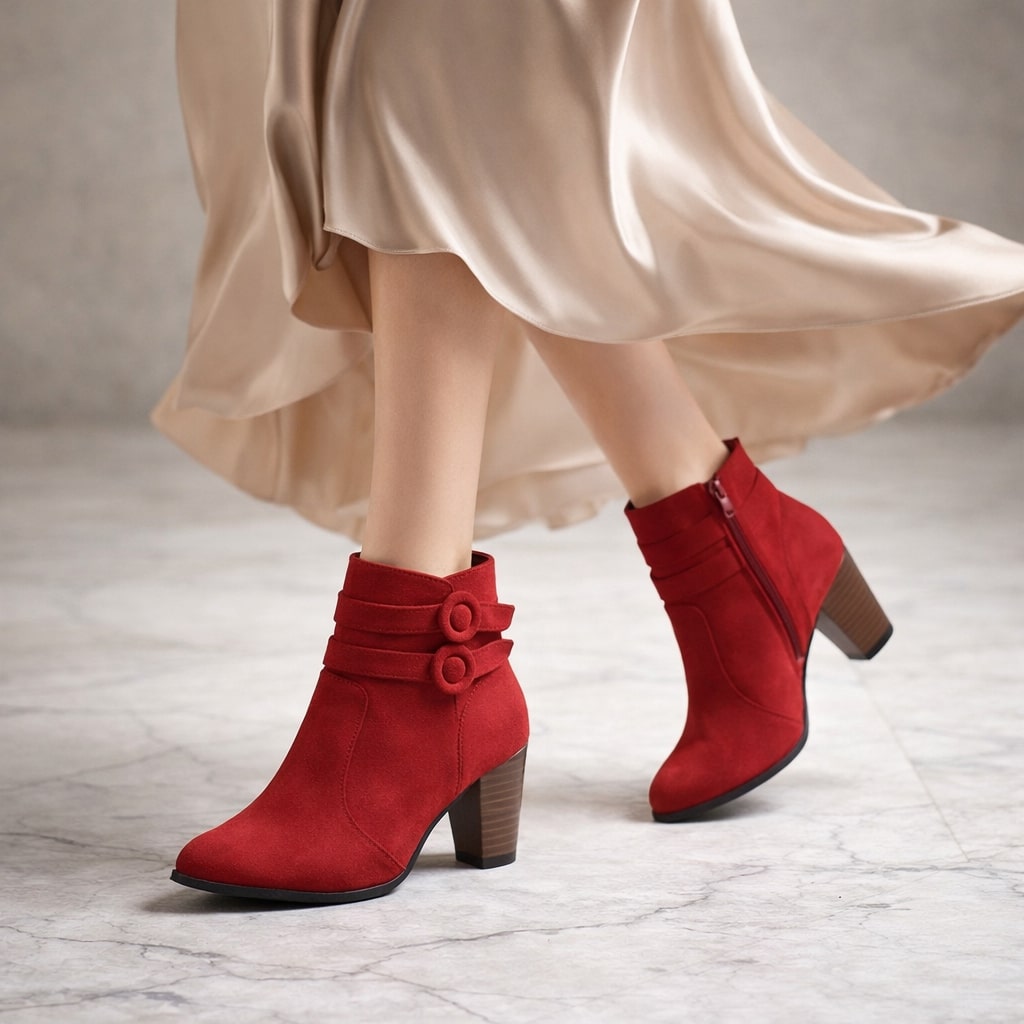 Bella – Stivaletti in Camoscio Bordeaux