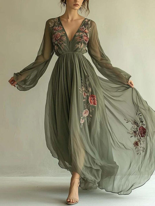 Abito Maxi Elegante in Chiffon Laurelle