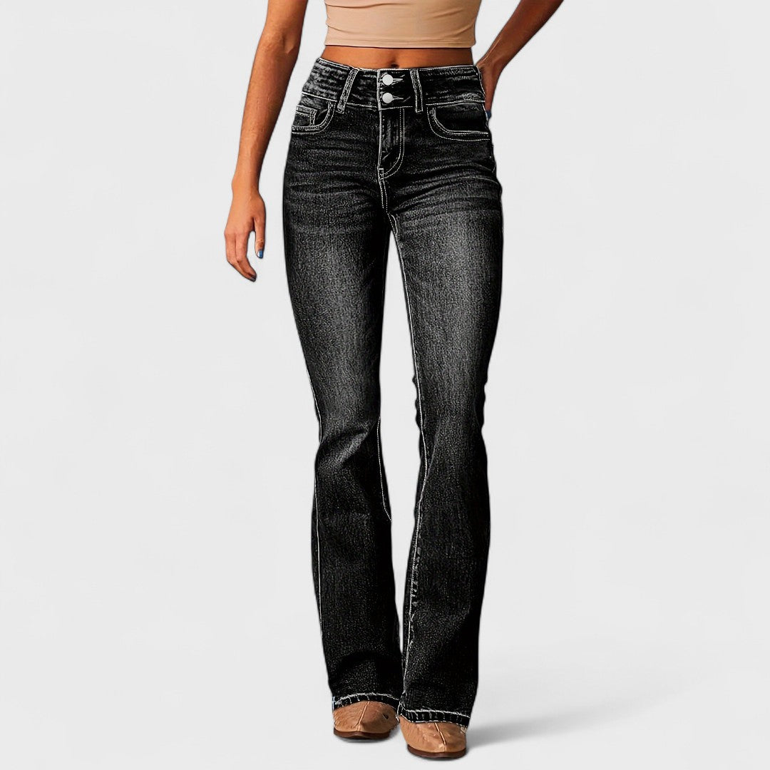 Marylène - Jeans a vita alta e gamba larga alla moda