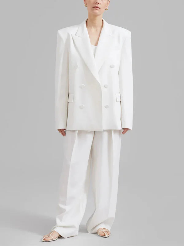 Sofia | Blazer Blanco Oversize Doble Botón
