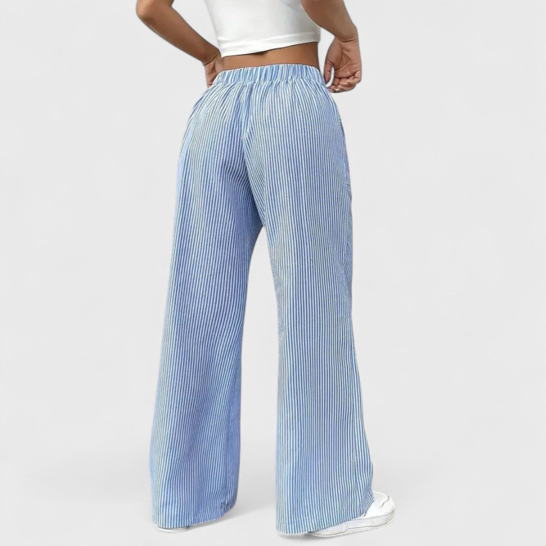 Dominique - Pantalones anchos cómodos con detalles elegantes