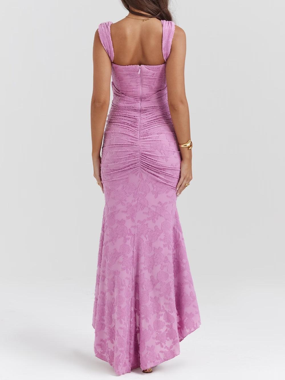 Giulia | Vestito maxi floreale blu campanula