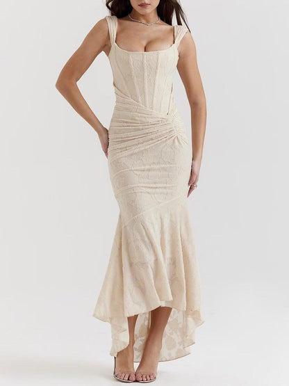 Giulia | Vestito maxi floreale blu campanula