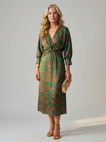 Lune | Vestito Midi Avvolgente Naturale