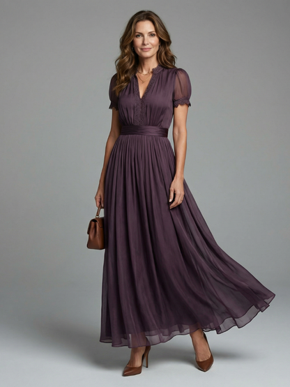 Elia | Abito Maxy con Vita Arricciata e Cut-Out