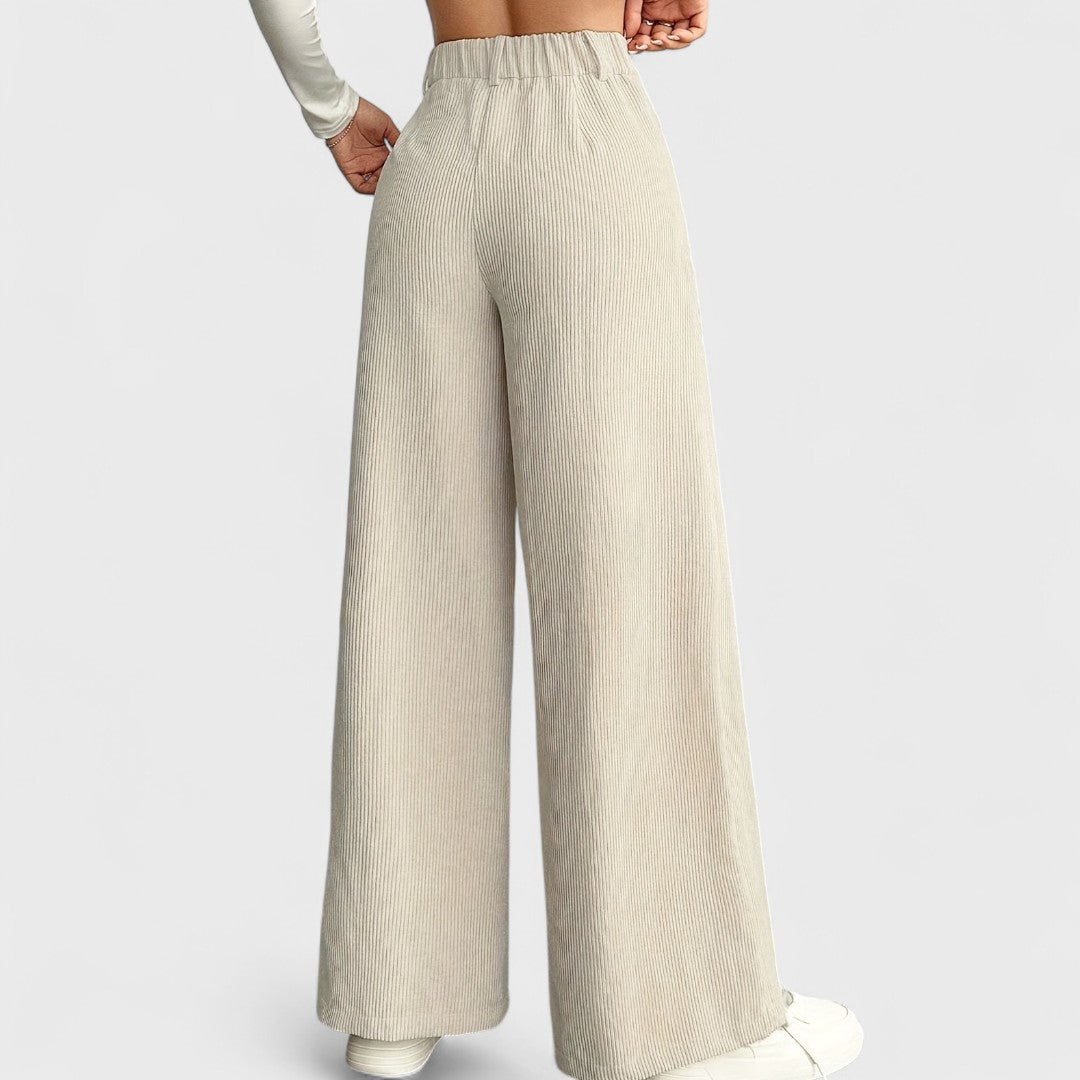 Rida - Pantalones de Mujer de Cintura Alta con Pierna Ancha