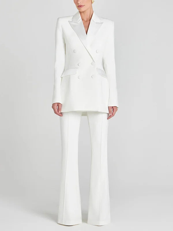 Sofia | Blazer Bianco Doppiopetto in Satin