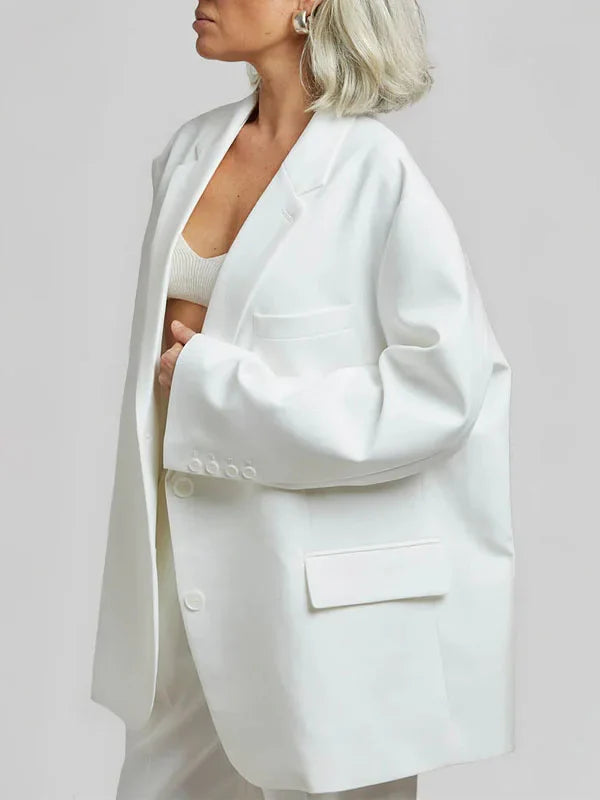 Sofia | Blazer Oversized Línea Limpia Blanco