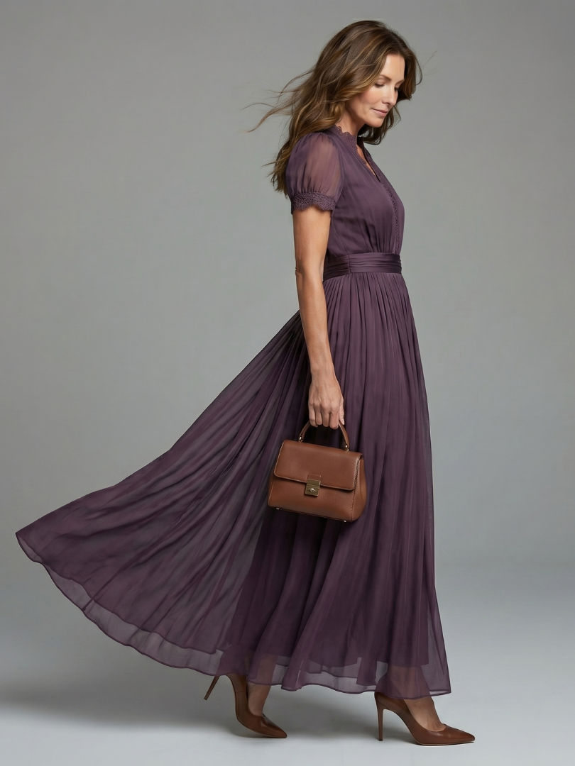 Elia | Abito Maxy con Vita Arricciata e Cut-Out