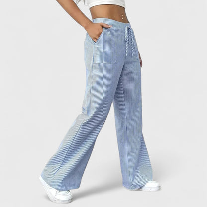 Dominique - Pantaloni larghi e comodi con dettagli eleganti