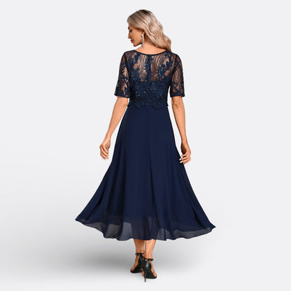 Mariana - Vestido de Encaje con Mangas Cortas Elegantes