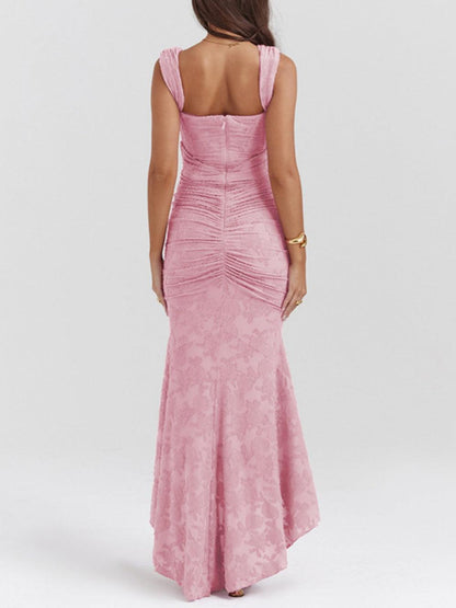 Giulia | Vestido maxi floral azul campanula