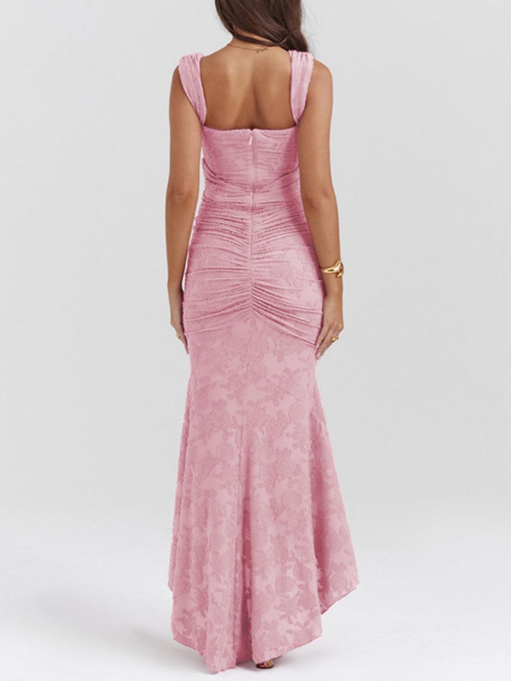 Giulia | Vestito maxi floreale blu campanula