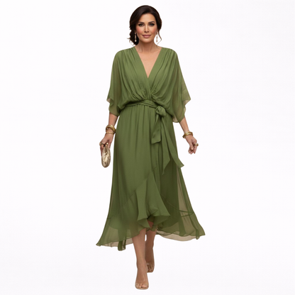 Monica | Vestito in chiffon con scollatura a V