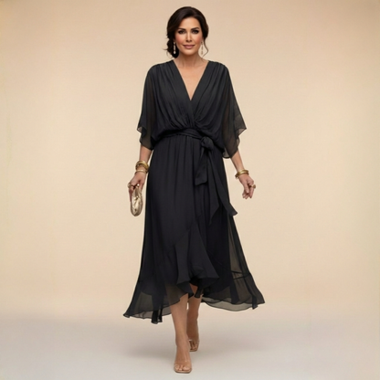 Monica | Vestito in chiffon con scollatura a V