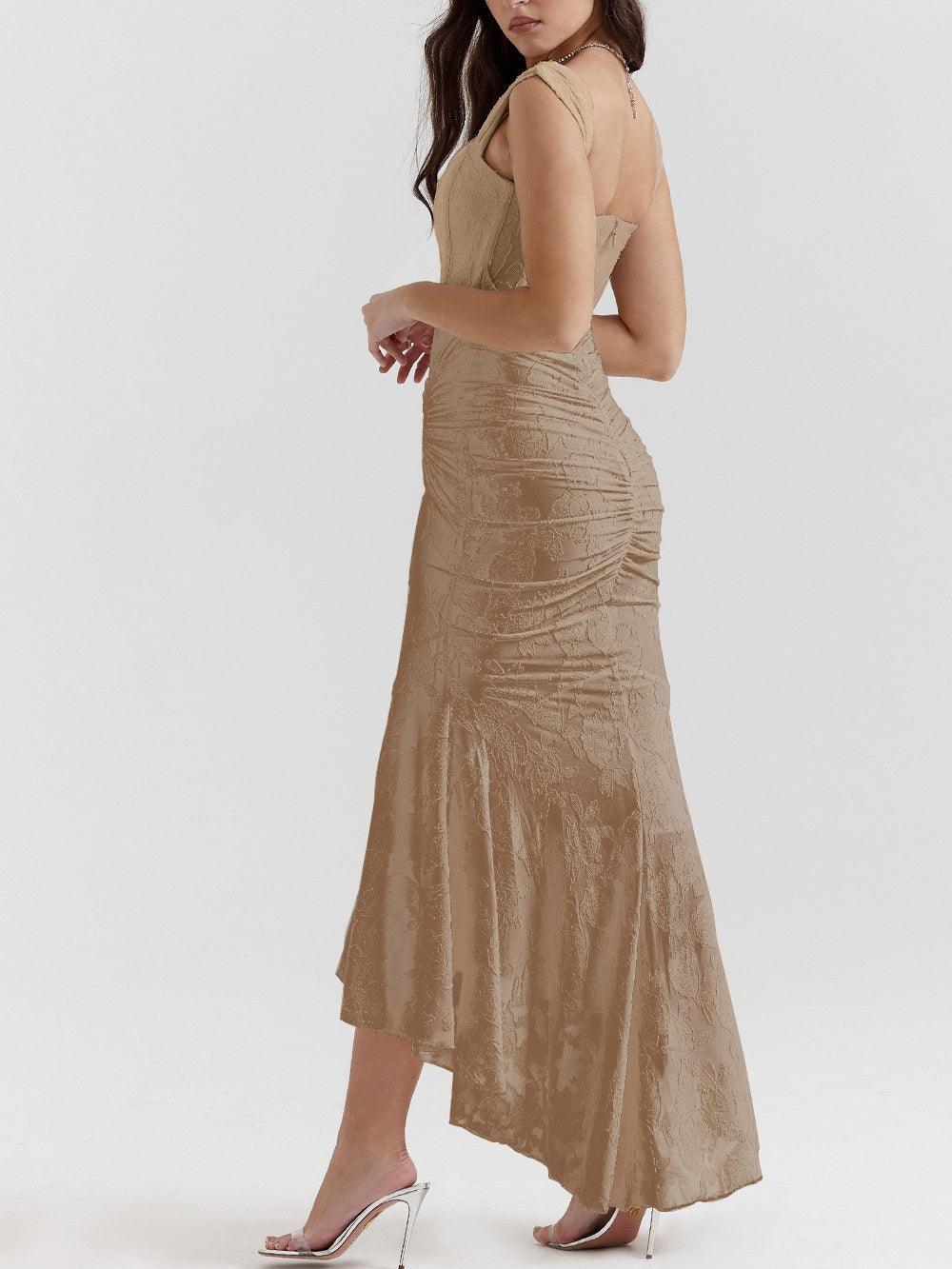 Giulia | Vestito maxi floreale blu campanula