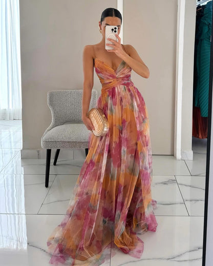 Giselle | Incantevole Maxi Abito con Design Floreale