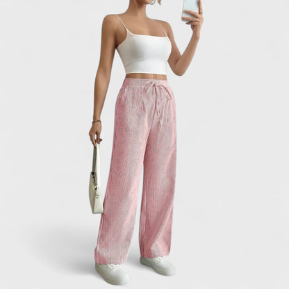 Dominique - Pantaloni larghi e comodi con dettagli eleganti