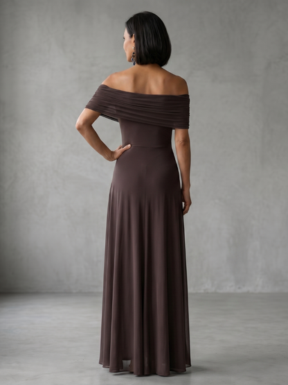 Giugno | Abito Midi Drappeggiato Off Shoulder