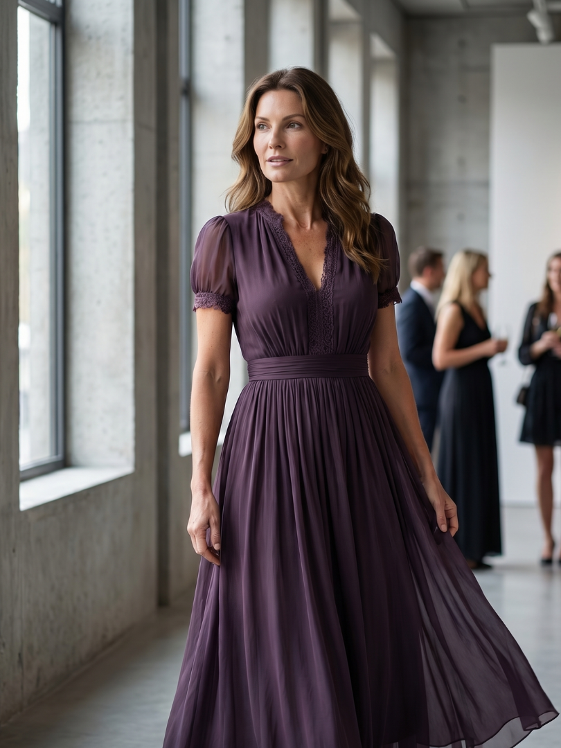 Elia | Abito Maxy con Vita Arricciata e Cut-Out