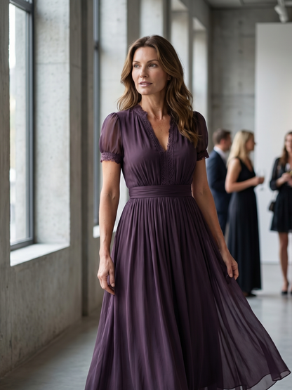 Elia | Abito Maxy con Vita Arricciata e Cut-Out