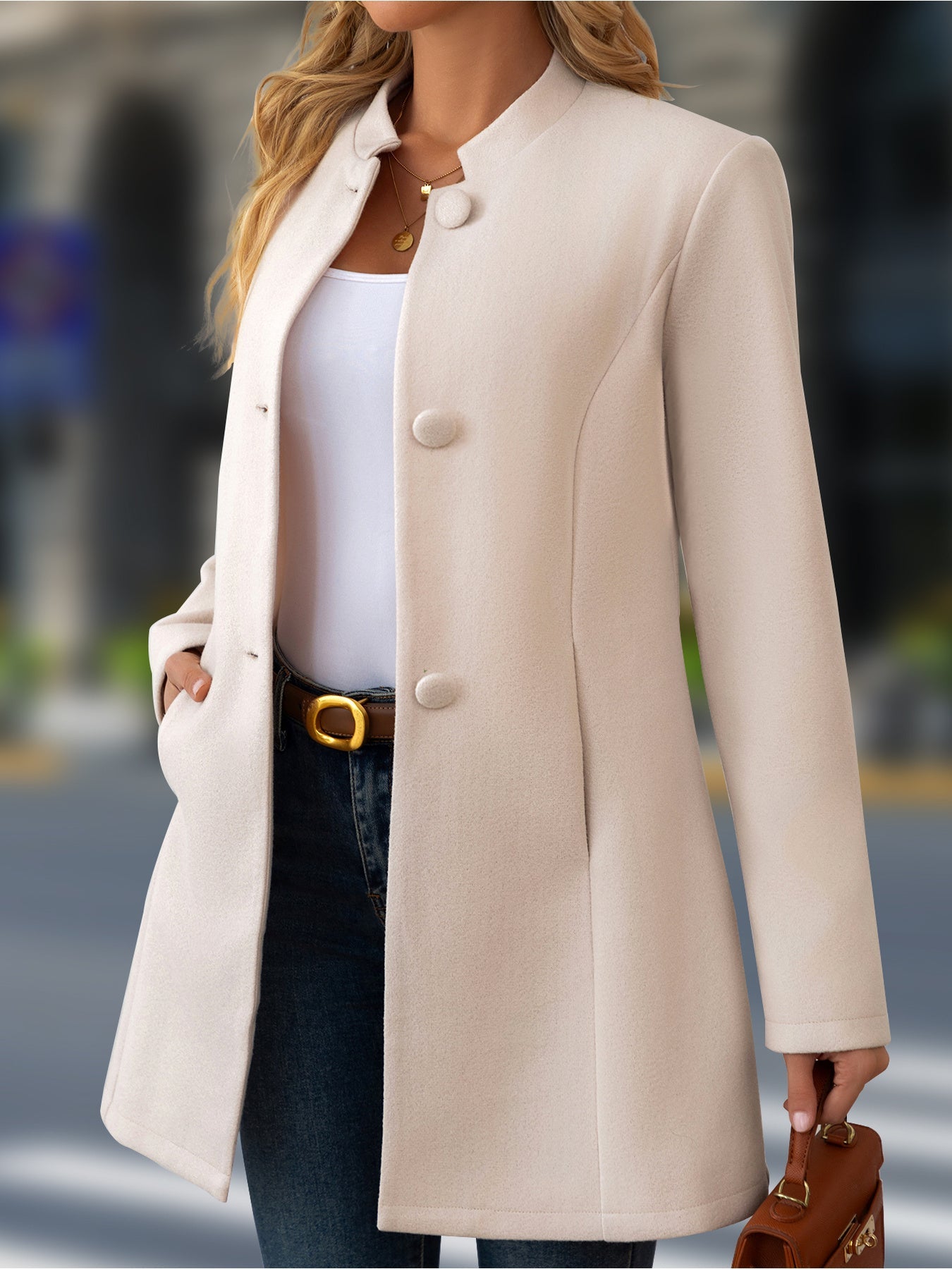 Elena | Abrigo Elegante de Cuello Alto