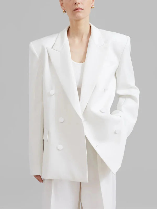 Sofia | Blazer Blanco Oversize Doble Botón