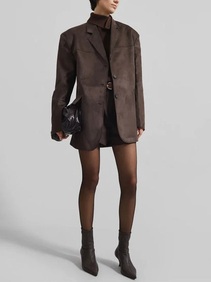 Sofia | Blazer Marrón de Suede Oversize