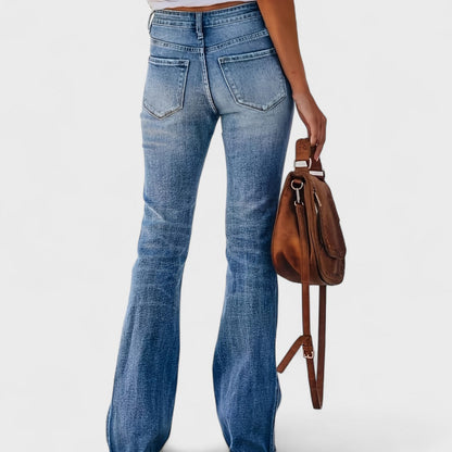 Foxa - Jeans Flare Elasticizados Retro Versátiles Casual