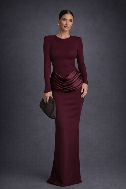 Vestido Burdeos Elegance