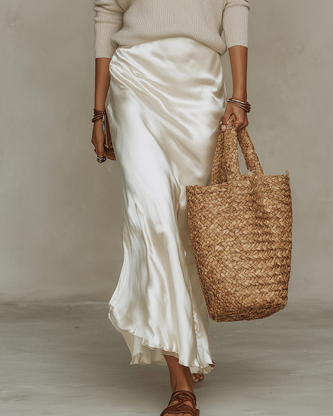 Elena | Midi Satin Dress