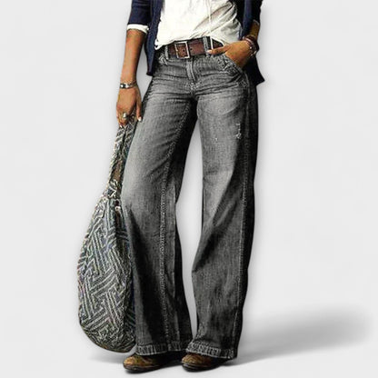 Cess - Pantalones de Denim con Pierna Ancha