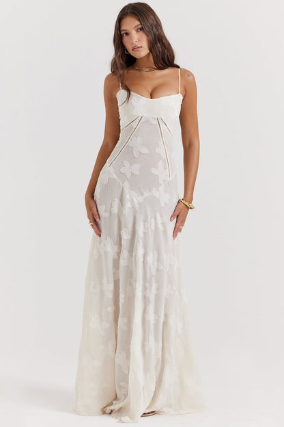 Lucia | Vestito lungo Bianco sporco