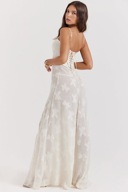 Lucia | Vestito lungo Bianco sporco