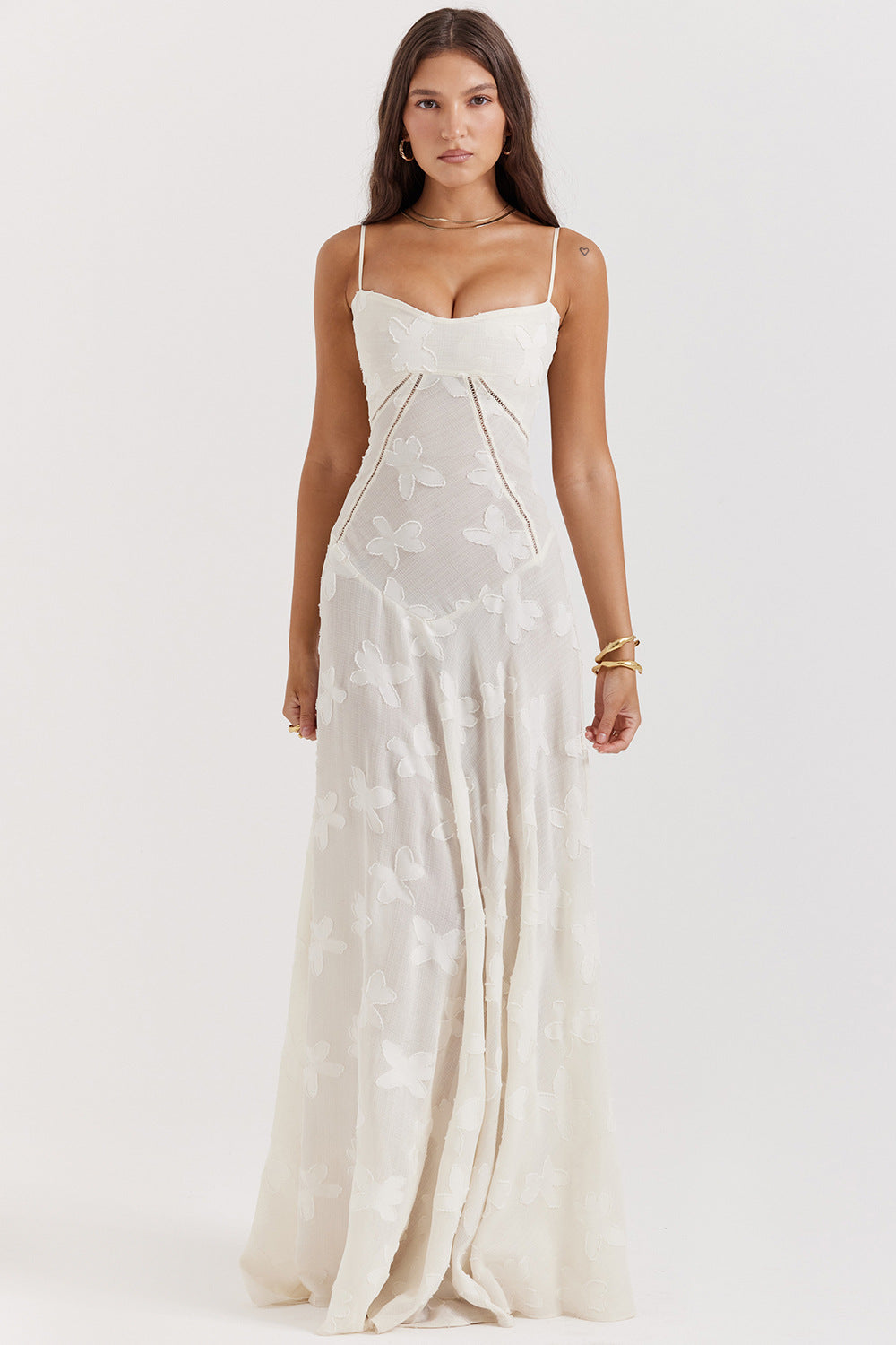 Lucia | Vestito lungo Bianco sporco