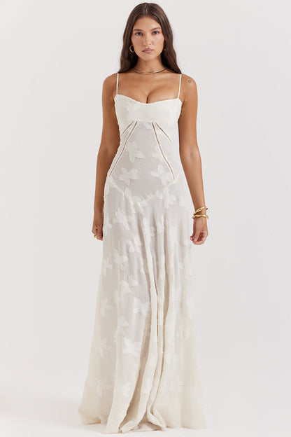 Lucia | Vestito lungo Bianco sporco