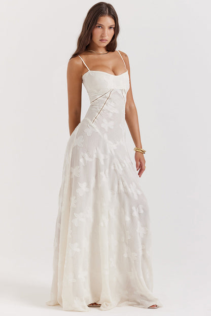 Lucia | Vestito lungo Bianco sporco