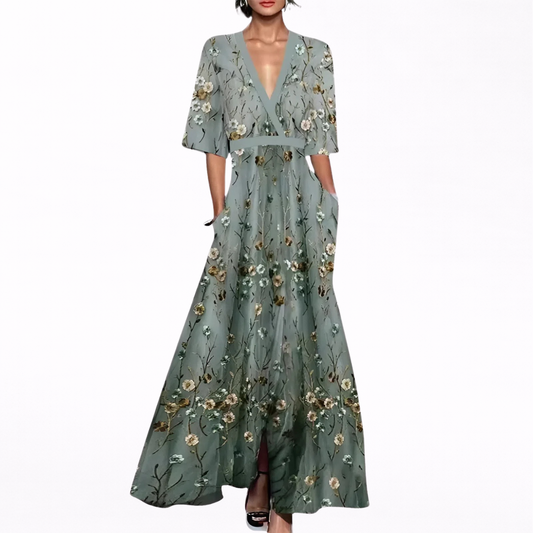 Alma | Elegantes Langkleid mit Floral Design