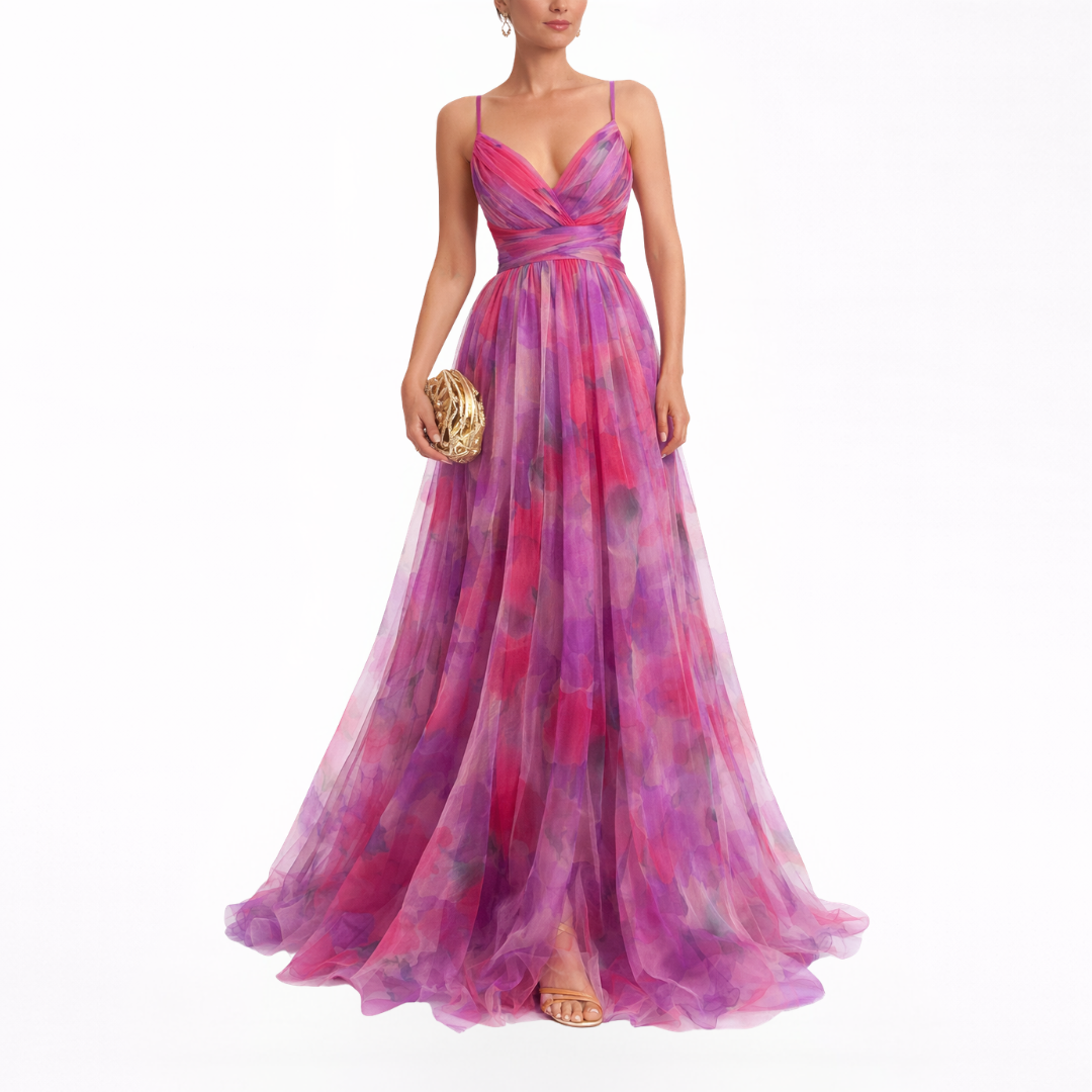 Giselle | Incantevole vestito maxi con stampa floreale