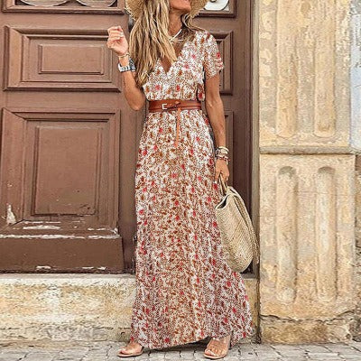 Justine™ – Abito lungo bohemien fluido con cintura